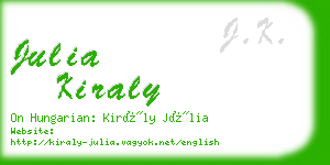 julia kiraly business card